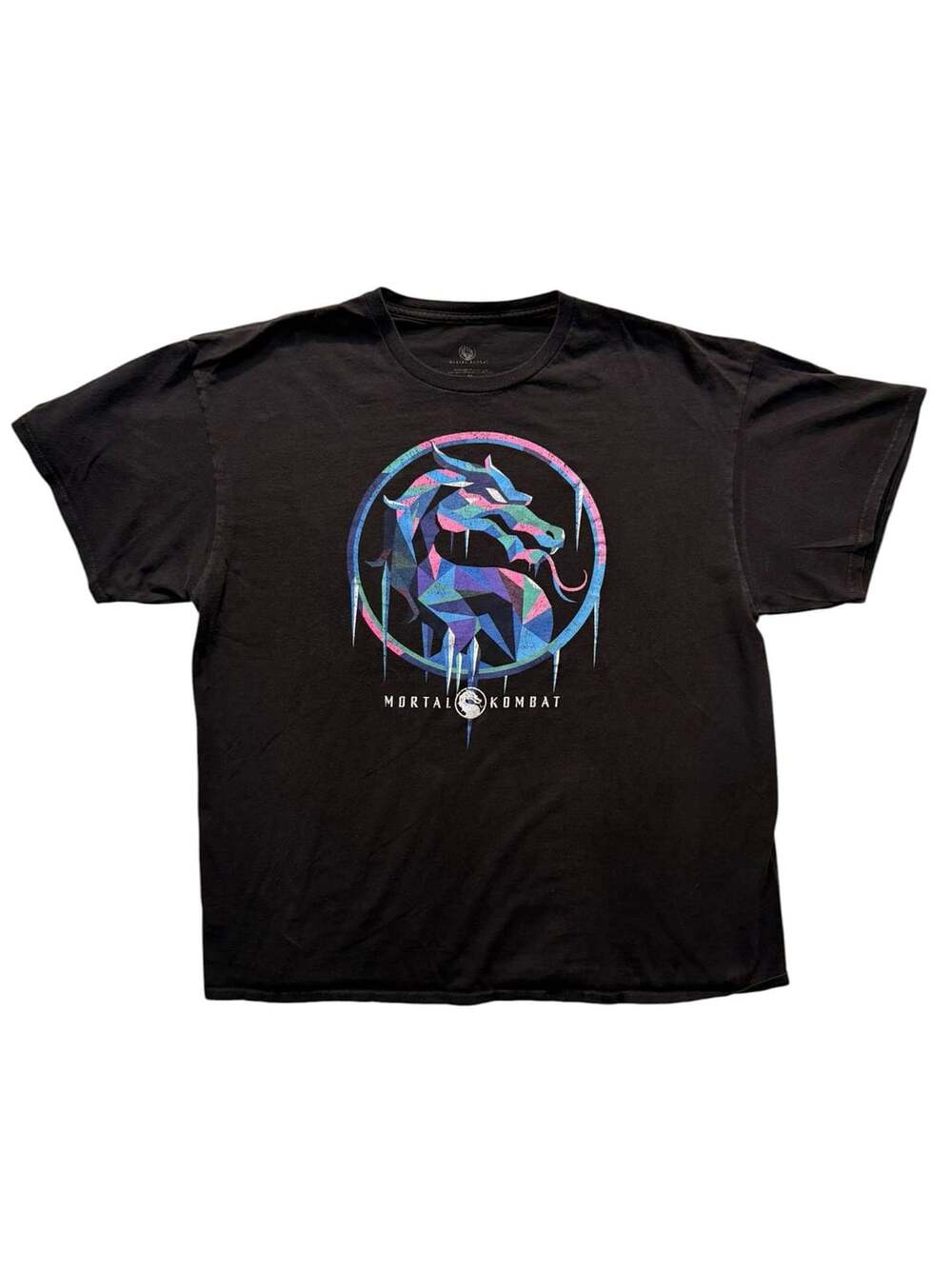 Mortal Kombat Sub-Zero Ice Geometric Logo Men's Black T-Shirt